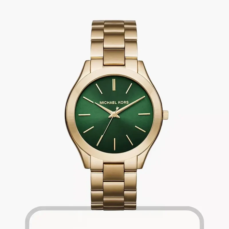 Michael Kors Slim Runway Green Dial Ladies Watch- MK3435